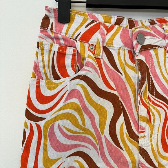 Rue21 Retro Multi Swirl Print Straight Jeans - Size Medium - Picture 2 of 9